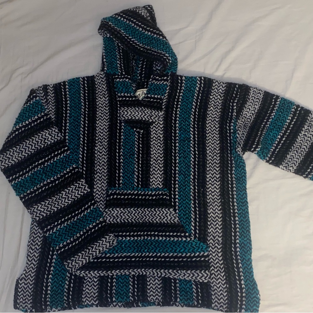 baja joe black turquoise drug rug